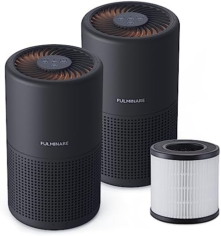 Night Light Purifier 2-Pack with Spare Filter, Black